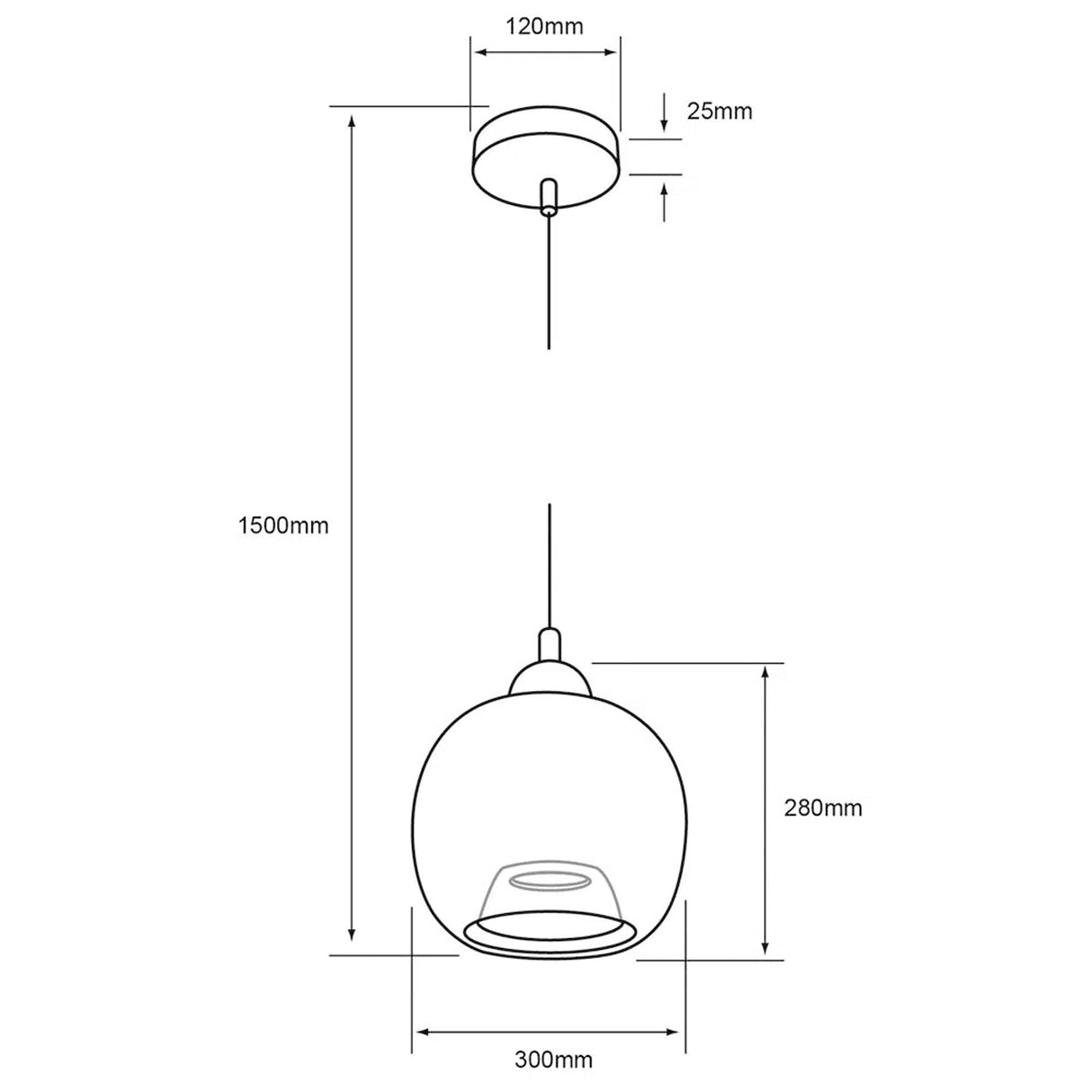 COLGANTE DE CRISTAL ATENEA TECNOLITE 1.50 METROS DE ALTURA POTENCIA MÁXIMA 60W BASE E27 NO INCLUYE FOCO