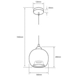 COLGANTE DE CRISTAL ATENEA TECNOLITE 1.50 METROS DE ALTURA POTENCIA MÁXIMA 60W BASE E27 NO INCLUYE FOCO