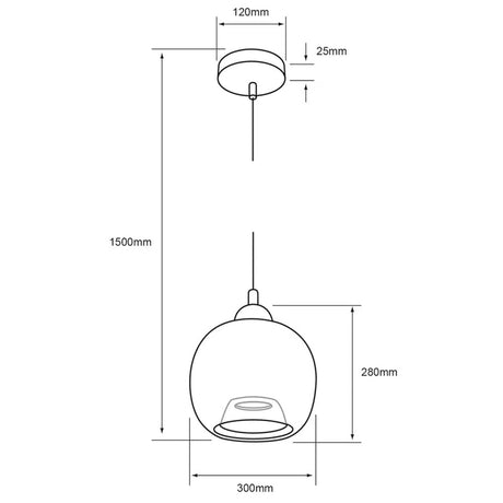 COLGANTE DE CRISTAL ATENEA TECNOLITE 1.50 METROS DE ALTURA POTENCIA MÁXIMA 60W BASE E27 NO INCLUYE FOCO