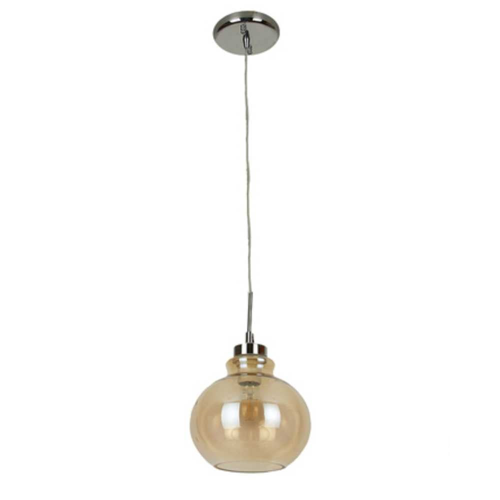 LUM SUSP INT 60W 100-240V CRISTAL AMBAR S/LAMP MINERVA MCA TECNO