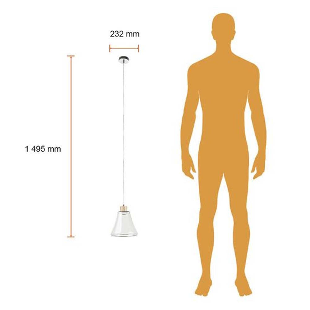 LAMPARA COLGANTE DE CRISTAL SIN FOCO AFRODITA DE 60W TECNOLITE