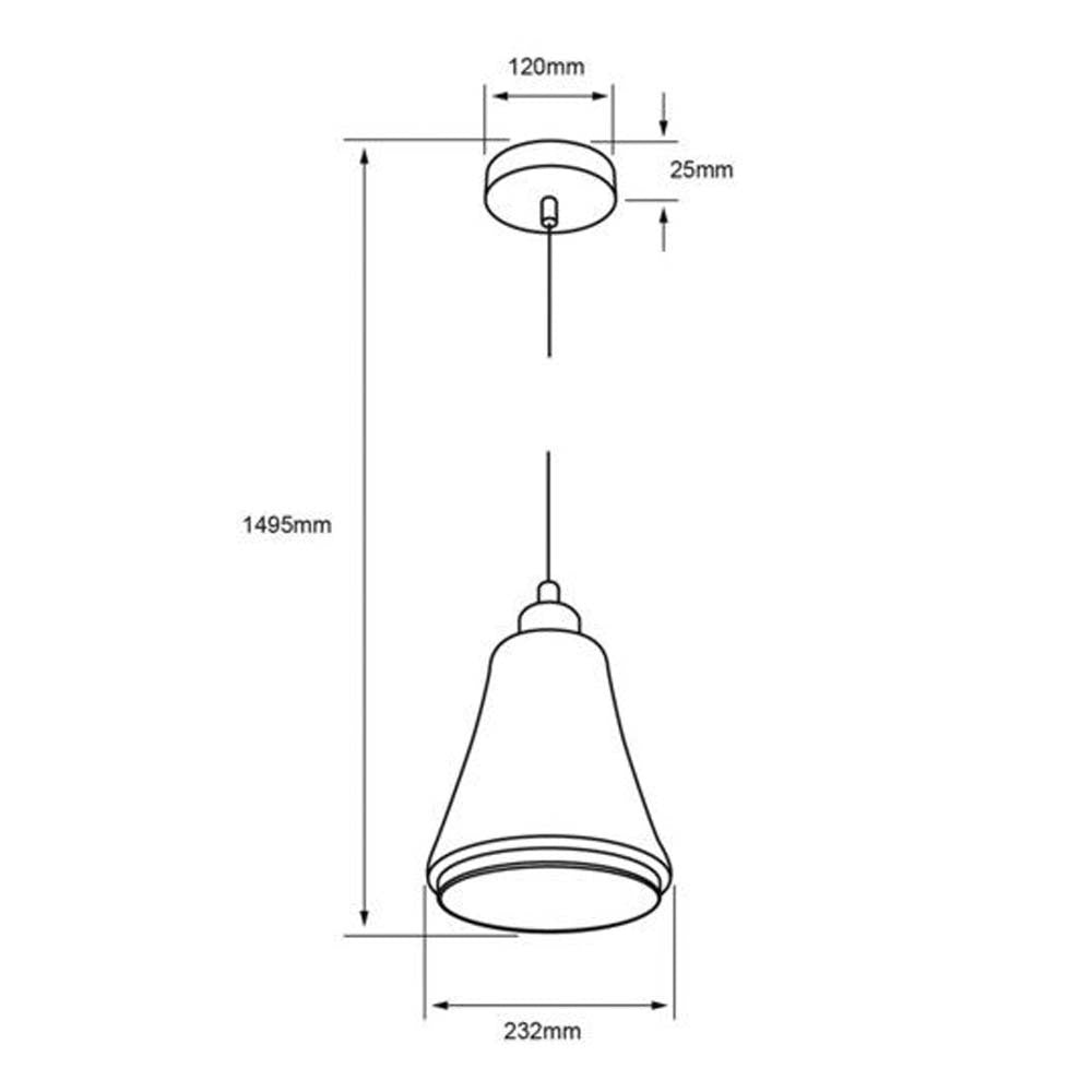 LAMPARA COLGANTE DE CRISTAL SIN FOCO AFRODITA DE 60W TECNOLITE