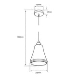 LAMPARA COLGANTE DE CRISTAL SIN FOCO AFRODITA DE 60W TECNOLITE
