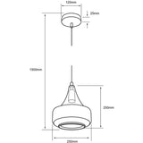 INTERIOR T/ CAMPANA SUSPENDIDOS 100-240V E27 CRISTAL ***HAE 2024***