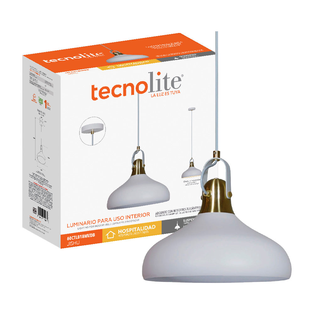 LAMPARA COLGANTE METAL 1.50M POTENCIA MAX. 60W 1BASE E27 S/FOCO
