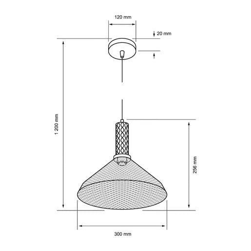 LUMINARIO INT SUSP S/L HOMAM 100-240V E27 NEGRO HUMO