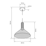 LUMINARIO INT SUSP S/L HOMAM 100-240V E27 NEGRO HUMO