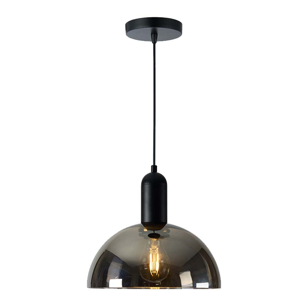 LAMPARA COLGANTE DE 60 W DE CRISTAL COLOR NEGRO Y HUMO IRENA I 60CTL8323MVNCH TECNOLITE