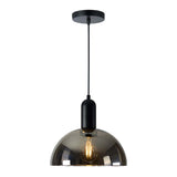 LAMPARA COLGANTE DE 60 W DE CRISTAL COLOR NEGRO Y HUMO IRENA I 60CTL8323MVNCH TECNOLITE