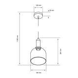 LUMINARIO INT SUSP S/L IRENA II 100-240V E27 NEGRO HUMO