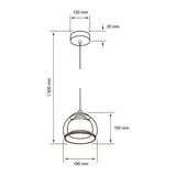 LAMPARA COLGANTE DE CRISTAL 1.50 M DE ALTURA POTENCIA MAX. 60 W BASE E27 NO INCLUYE FOCO