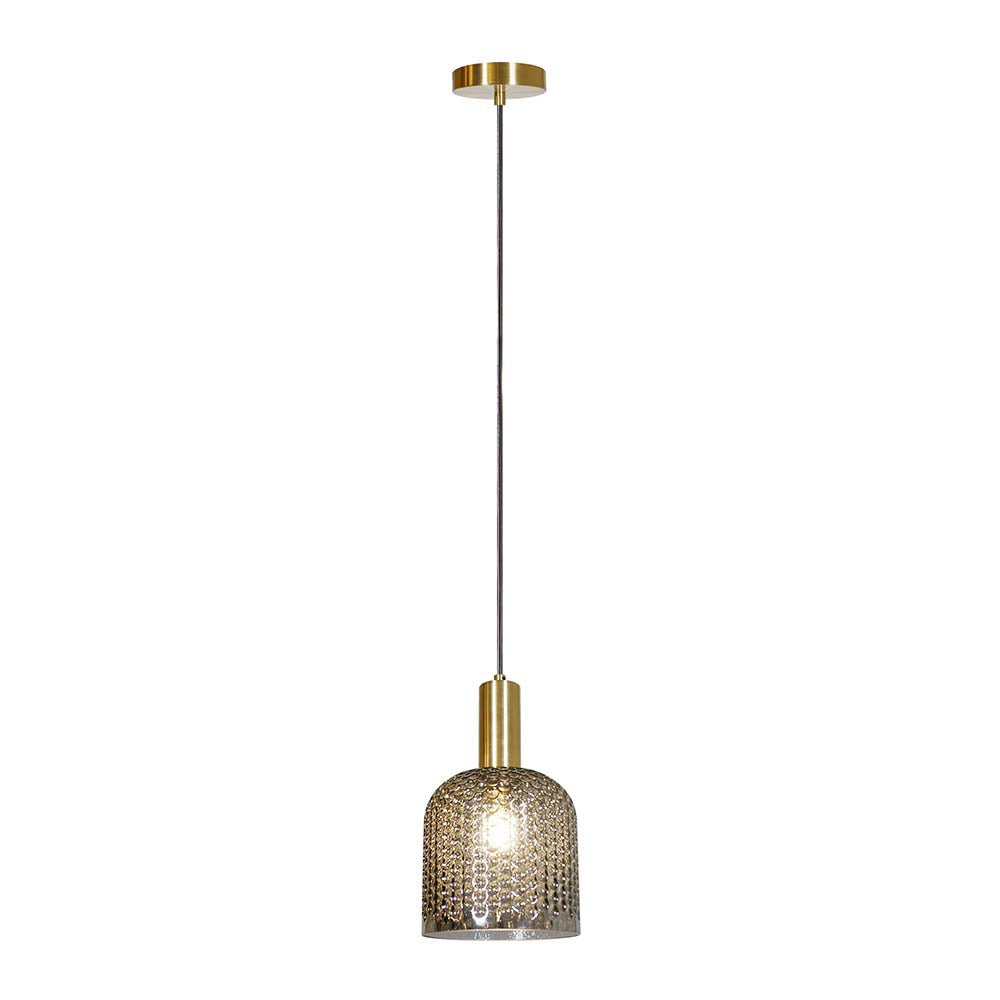 LAMPARA COLGANTE DE 60 W DE CRISTAL CON ACABADO HUMO ITOA 60CTL8326MVDCR TECNOLITE