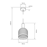 LAMPARA COLGANTE DE 60 W DE CRISTAL CON ACABADO HUMO ITOA 60CTL8326MVDCR TECNOLITE