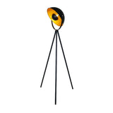 LUMINARIA DE PIE TRIPOIDE DE ACERO DE 60W COLOR NEGRO CON DORADO CHECHIA 60LPT1184MVN TECNOLITE