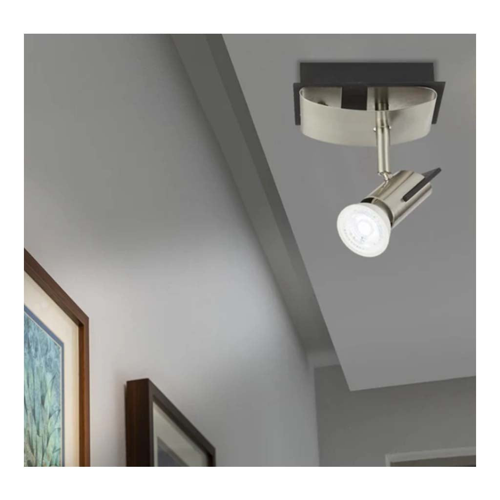 LUM. SOBREP. INT. TECHO/PARED 3X50W/100-127V. GU10 SATIN/NEGRO S/LAMPARAS CAMENARO ***TECNOLITE HAE***