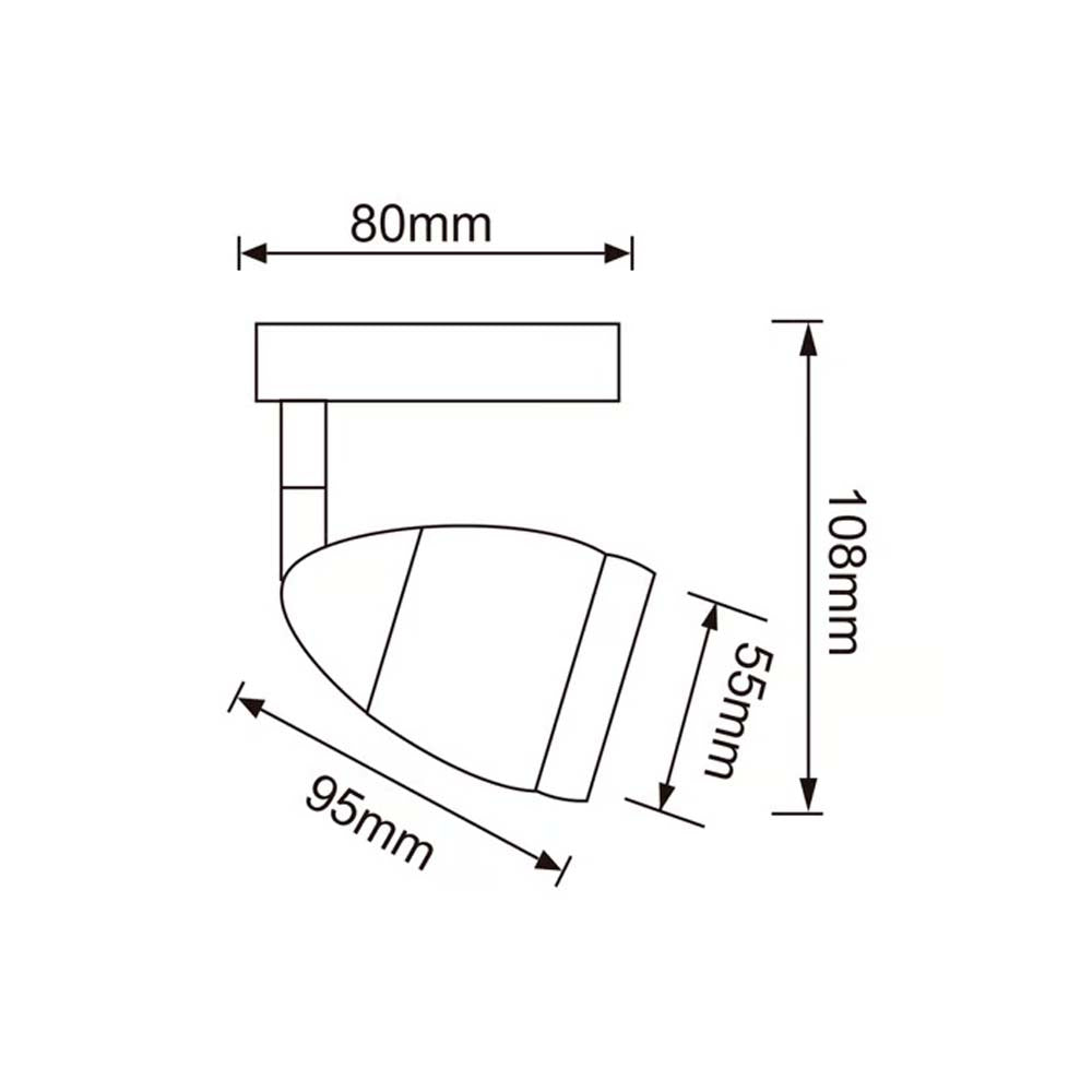 LAMPARA SPOT DE SOBREPONER DIRIGIBLE POTENCIA MAX. 50 W 1 BASE GU10 NO INCLUYE FOCO 60LVC201MVS