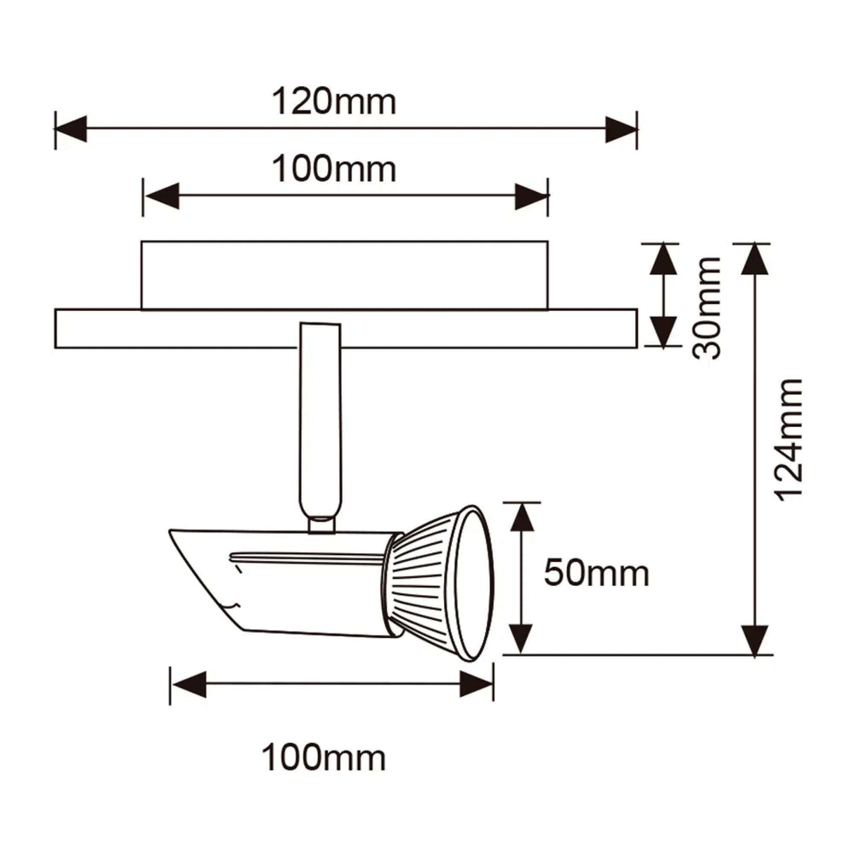 LÁMPARA DE INTERIOR TECNOLITE CAMPI SPOT PARA SOBREPONER BASE GU10 DIRIGIBLE ***TECNOLITE HAE***