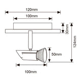 LÁMPARA DE INTERIOR TECNOLITE CAMPI SPOT PARA SOBREPONER BASE GU10 DIRIGIBLE ***TECNOLITE HAE***