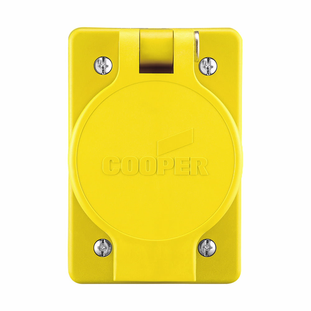 RECEPTACULO SENCILLO A PRUEBA DE AGUA ENTRADA RECTA 2P 3H 15A 125VCA NEMA 5-15R GRADO INDUST. AMAR.