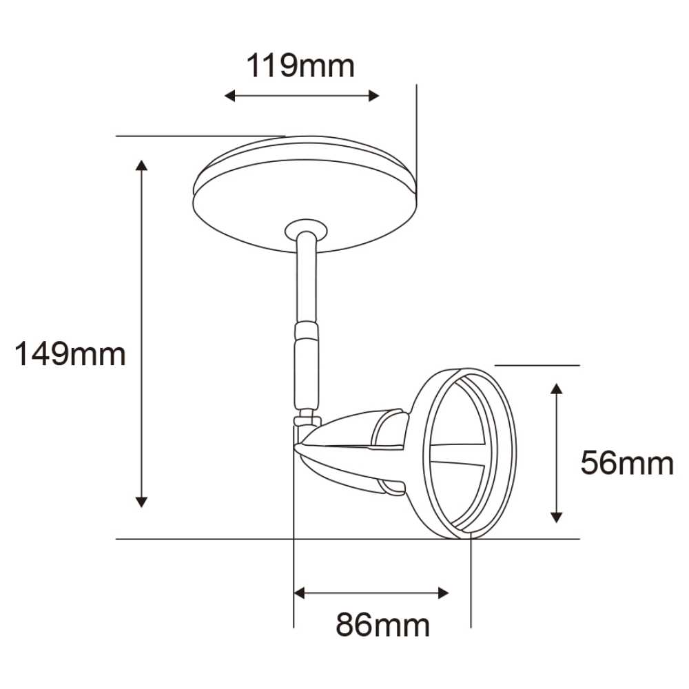 LUMINARIO INT ACENTO SPOT SOBREPONER 6W 100-240V GU10 BLANCO BAVENO