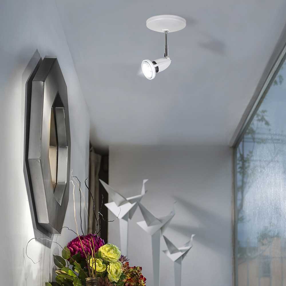 LUMINARIO INT ACENTO SPOT SOBREPONER 6W 100-240V GU10 BLANCO BAVENO