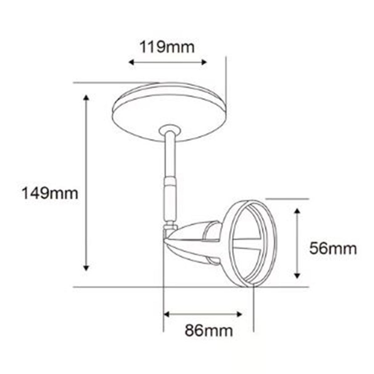 LUMINARIO INT ACENTO SPOT SOBREPONER 6W 100-240V GU10 SATINADO BAVENO