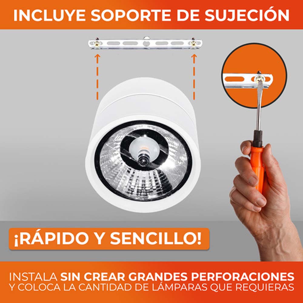 LAMPARA SPOT SOBREPONER 60W. G53 AR111 NO INCLUYE FOCO AMADIO ***TECNOLITE HAE***
