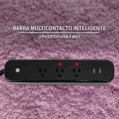 BARRA MULTICONTACTO INTELIGENTE 3 SALIDAS 127V/15A CON 2 USB 3.1A/5A