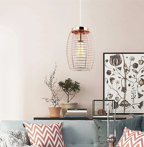 LUMINARIA COLGANTE METAL COBRE 1X60W. YARI *** HA. LUMI ***