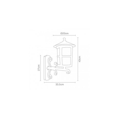 FAROL EXT SOBREPONER MURO 60W 127V E27 RUSTICO