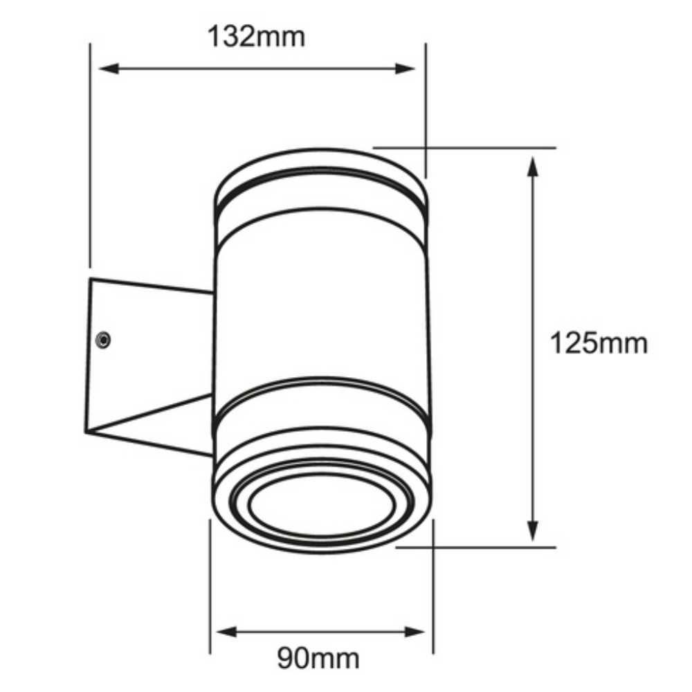 LUMINARIO LED SOBREP. MURO 6W/100-240V. 3000K LUZ SUAVE CALIDA ALUMINIO NEGRO VERITATE II