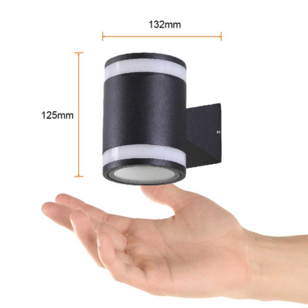 LUMINARIO LED SOBREP. MURO 6W/100-240V. 3000K LUZ SUAVE CALIDA ALUMINIO NEGRO VERITATE II