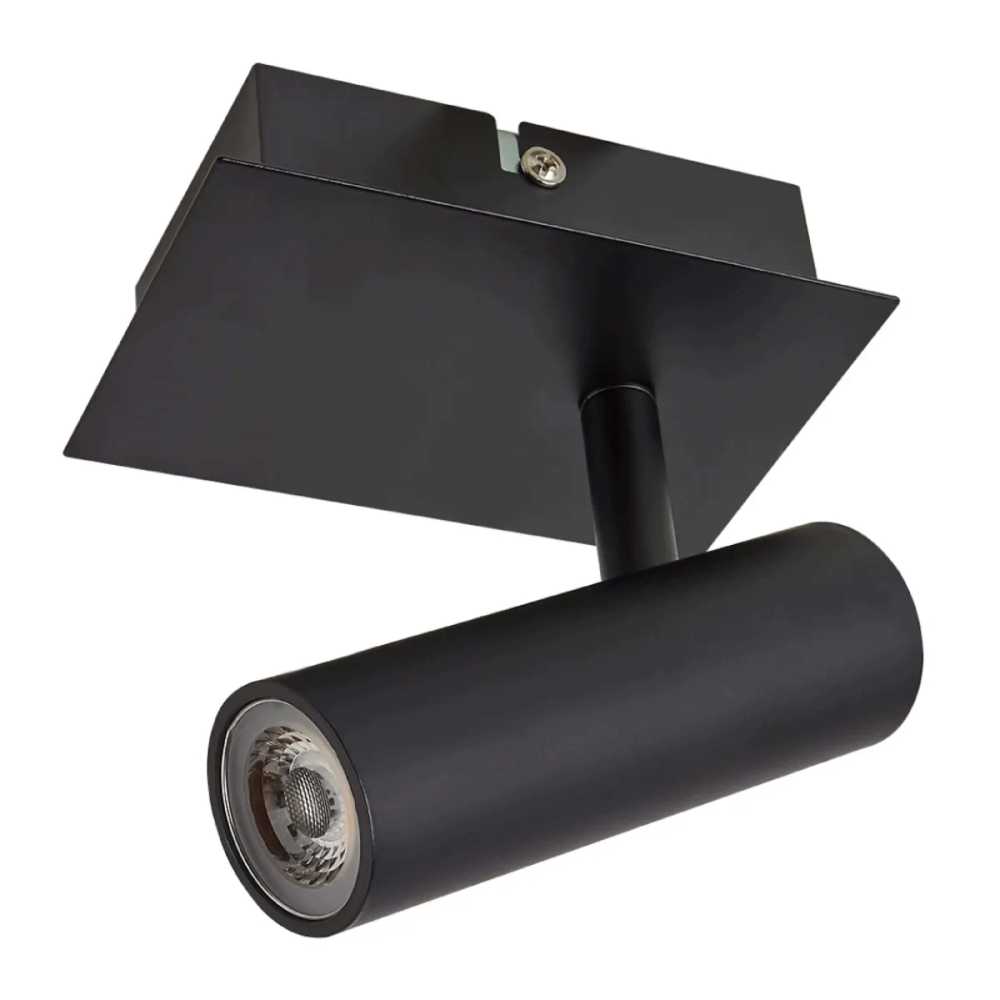 LÁMPARA DE INTERIOR LED TECNOLITE HAN I SPOT PARA SOBREPONER 6W LUZ SUAVE CÁLIDA DIRIGIBLE NEGRO
