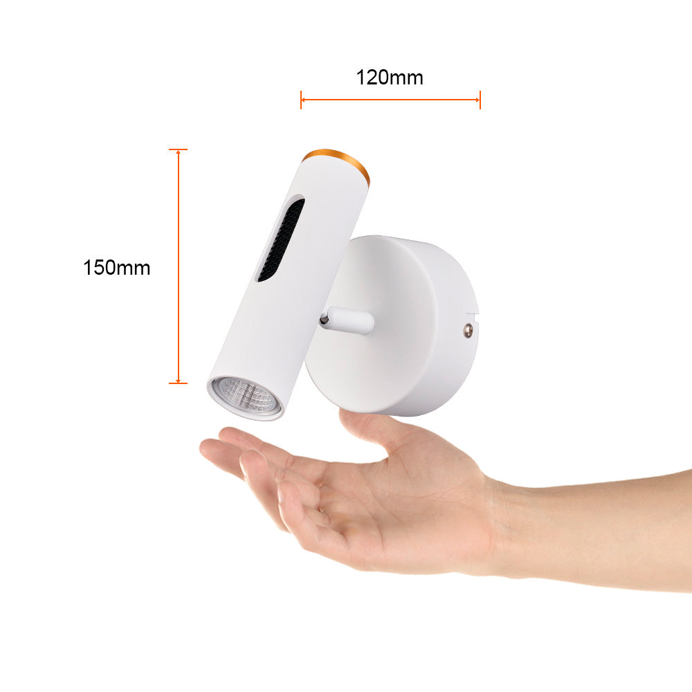LAMPARA DE PARED ARBOTANTE LED 6W LUZ CALIDA BRILLANTE DIRECTA/INDIRECTA DIRIGIBLE IRC90 NO ATENUABLE BCO