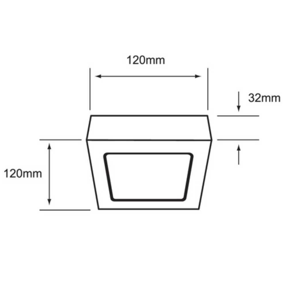 LUM LED SOBREPONER CUADRADO 6W 3000K 100-240V NEGRO