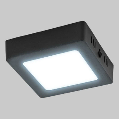 LUM LED SOBREPONER CUADRADO 6W 6500K 100-240V NEGRO