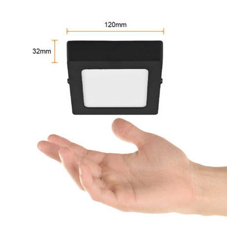 LUM LED SOBREPONER CUADRADO 6W 6500K 100-240V NEGRO