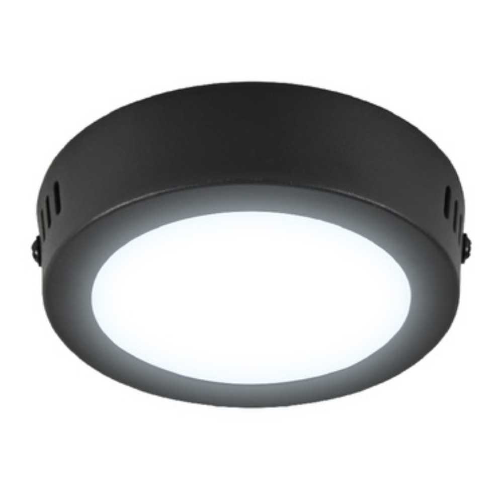 LUM LED SOBREPONER REDONDO 6W 6500K 100-240V NEGRO
