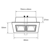 LAMPARA EMPOTRABLE LED TECNOLITE LUCIDA II 6.5W LUZ SUAVE CÁLIDA BASE GU10