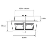 LÁMPARA EMPOTRABLE LED TECNOLITE LUCIDA II SMART 6W LUZ SUAVE CÁLIDA ATENUABLE COMPATIBLE CON APP MÓVIL Y ASISTENTES DE VOZ NEGRO