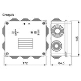 CAJA ESTANCA CON CONOS IP65 IK08 160X135X70 SOLERA