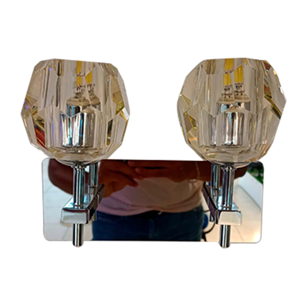 LUMINARIA PARED CRISTAL/CROMO LED 2X40W. VETRI ***STRATTO HAE***