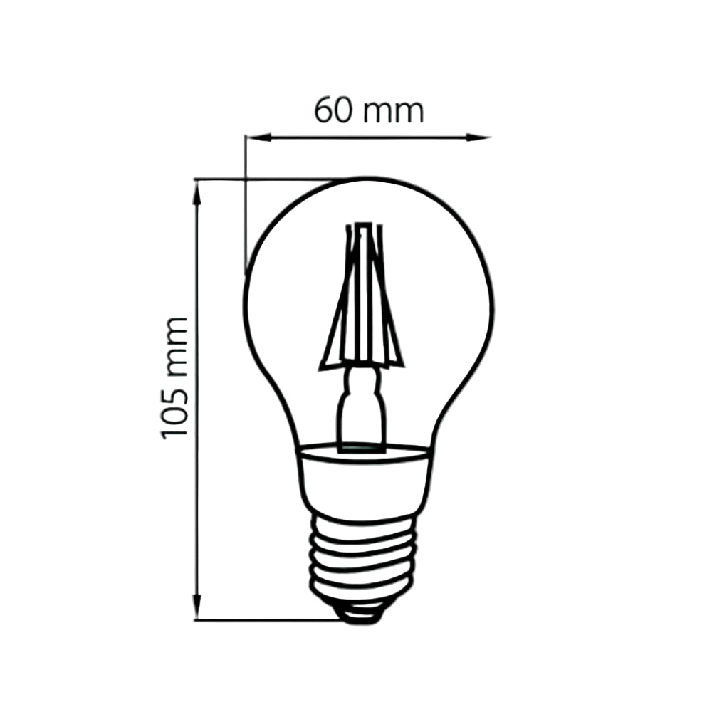 FOCO A19 360 LED FILAMENTO 7 W LUZ CALIDA SUAVE BASE E27 NO ATENUABLE