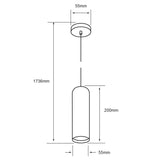 COLGANTE METÁLICO LED TECNOLITE AZHA I 1.73M DE ALTURA 7W LUZ SUAVE CÁLIDA LED INTEGRADO *** EXHIBIDO ***
