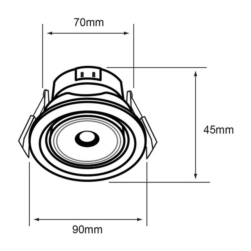 LÁMPARA EMPOTRABLE LED TECNOLITE REGULUS 7W LUZ SUAVE CÁLIDA BLANCO