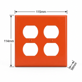 PLACA PARA 2 RECEPTACULOS DUPLEX NYLON COLOR NARANJA LEVITON