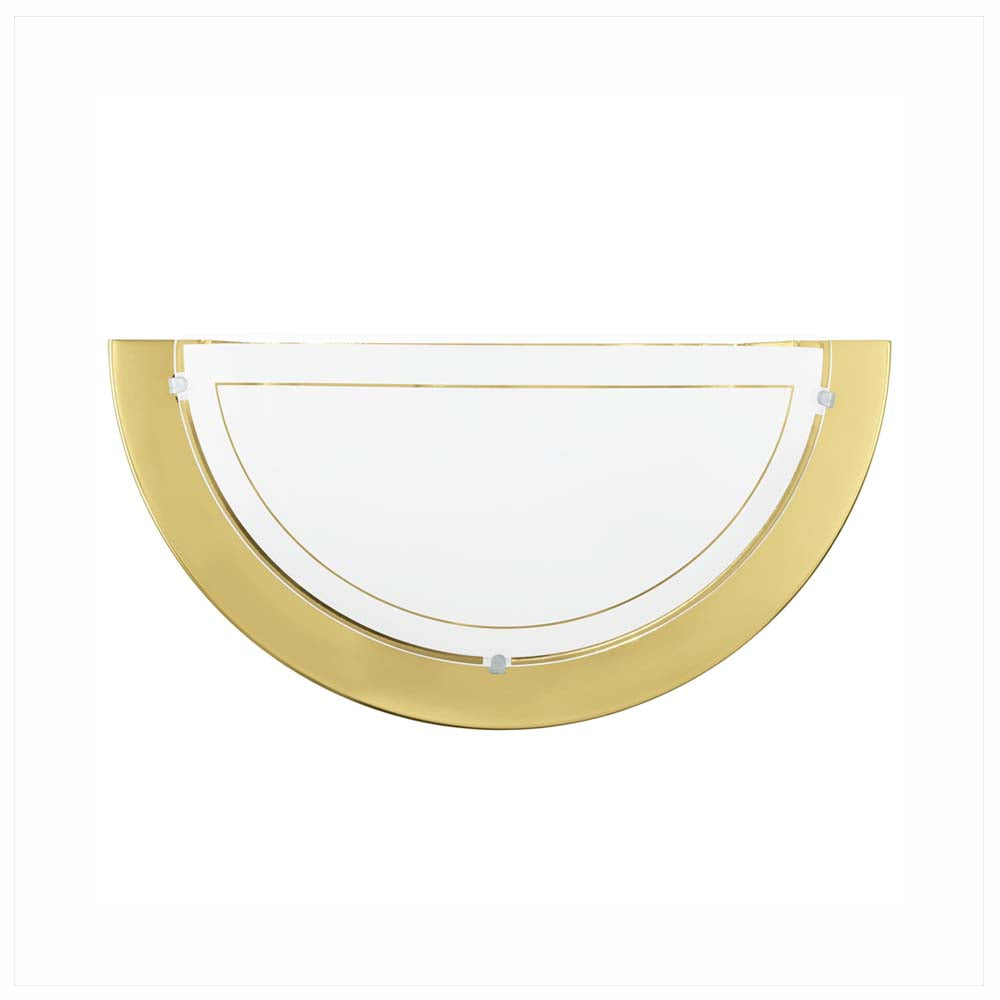 LUMINARIO DE MURO EGLO PLANET BASE E26 DE 60W BRONCE Y CRISTAL BLANCO