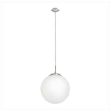LUMINARIA COLGANTE EGLO RONDO BASE E26 NIQUEL Y CRISTAL OPALINO