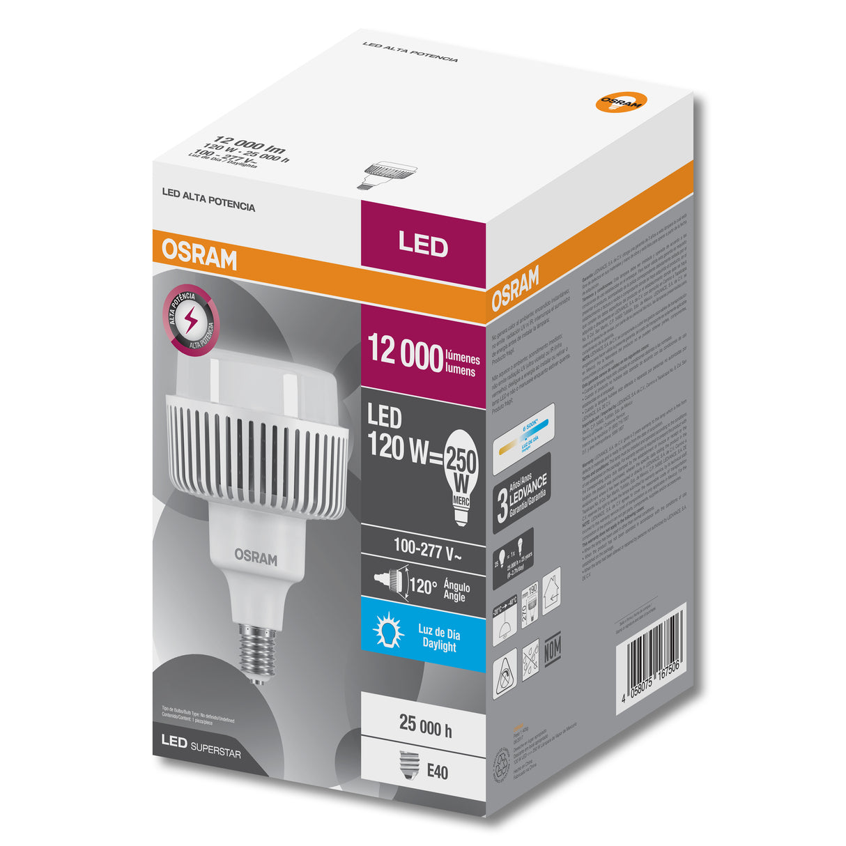 LED SS HIGH WATTAGE 120W 100-277 E40 LEDVANCED *** EXHIBIDO ***