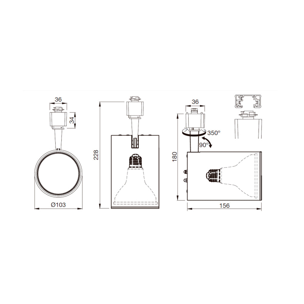 LEDVANCE TRACKLIGHT PAR30 LN E27 31W BLANCO
